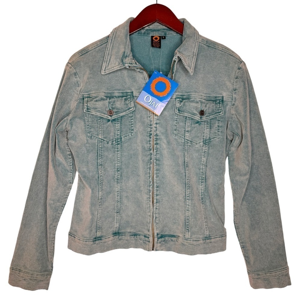OJAI NWT Corduroy Zip Front Jacket Size Small in Vintage Green